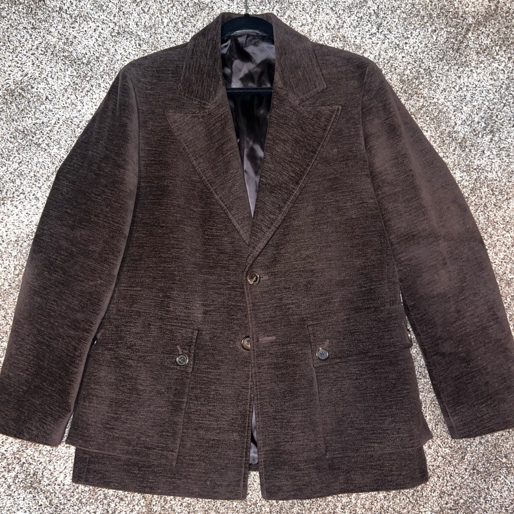 Huge Boss Rich Brown Velvet Corduroy Jacket Size 44R
